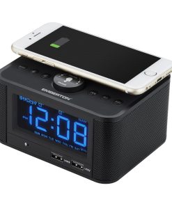 Emberton Bodmin Multi-Function Alarm Clock with Wireless Charging and Speaker (HZ529)