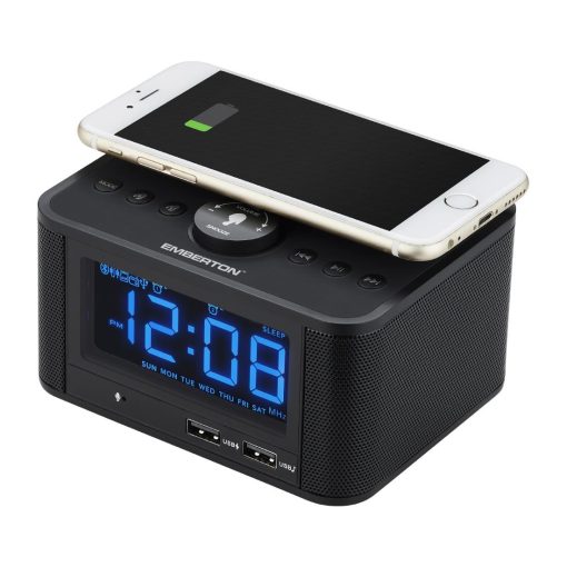 Emberton Bodmin Multi-Function Alarm Clock with Wireless Charging and Speaker (HZ529)