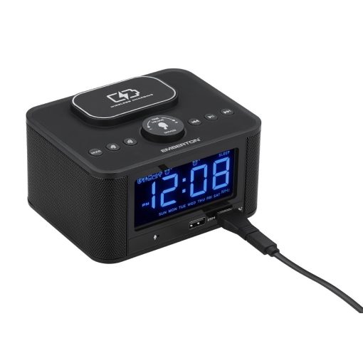 Emberton Bodmin Multi-Function Alarm Clock with Wireless Charging and Speaker (HZ529)