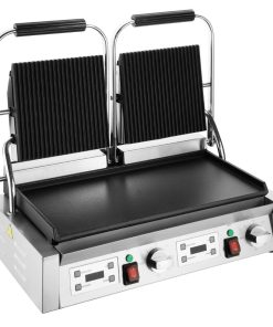 Buffalo Double Contact Grill Flat Base Ribbed Top Plate (CU612)