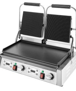 Buffalo Double Contact Grill Flat Base Ribbed Top Plate (CU612)