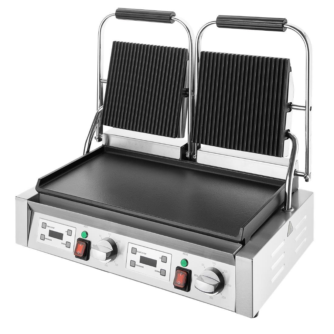 Buffalo Double Contact Grill Flat Base Ribbed Top Plate (CU612)