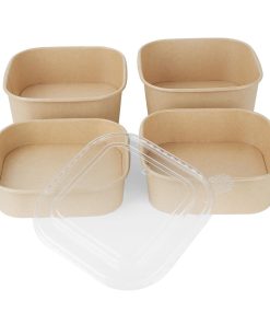 Fiesta Recyclable PET lid for Square Container Bases Pack of 300 (HW019)