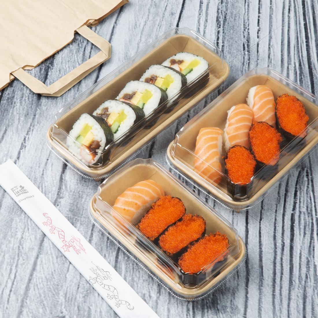 Fiesta Recyclable No- 2 Sushi Tray Bases 220x90mm Pack of 300 (HX287)