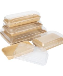 Fiesta Recyclable PET Lids for No- 3 Sushi Trays Pack of 300 (HX293)