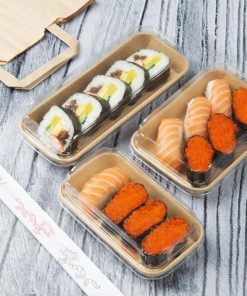 Fiesta Recyclable PET Lids for No- 3 Sushi Trays Pack of 300 (HX293)