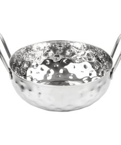 Olympia Table Presentation Hammered Kadai Dish Stainless Steel 150mm (HY105)