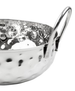 Olympia Table Presentation Hammered Kadai Dish Stainless Steel 150mm (HY105)