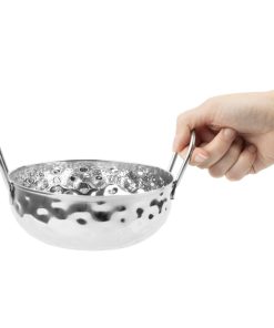 Olympia Table Presentation Hammered Kadai Dish Stainless Steel 150mm (HY105)