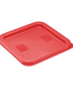 Hygiplas Square Food Storage Container Lid Red Small (HY407)