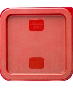 Hygiplas Square Food Storage Container Lid Red Small (HY407)