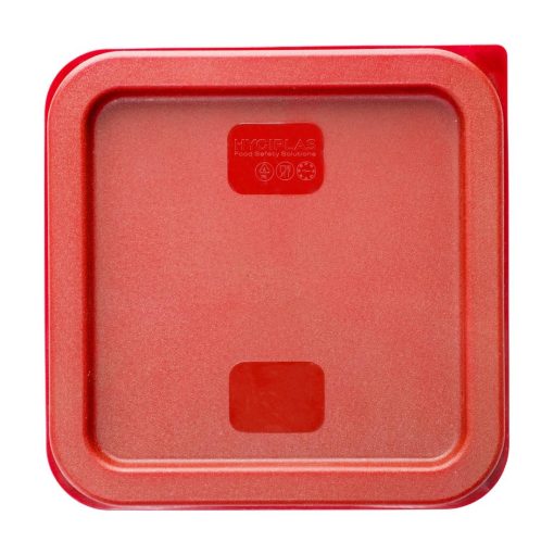 Hygiplas Square Food Storage Container Lid Red Small (HY407)