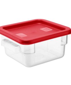 Hygiplas Square Food Storage Container Lid Red Small (HY407)