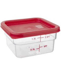 Hygiplas Square Food Storage Container Lid Red Small (HY407)