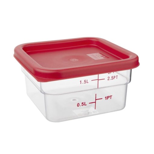 Hygiplas Square Food Storage Container Lid Red Small (HY407)