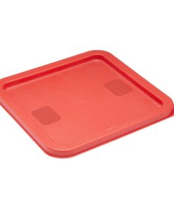 Hygiplas Square Food Storage Container Lid Red Medium (HY408)