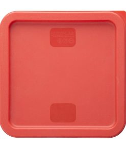 Hygiplas Square Food Storage Container Lid Red Medium (HY408)