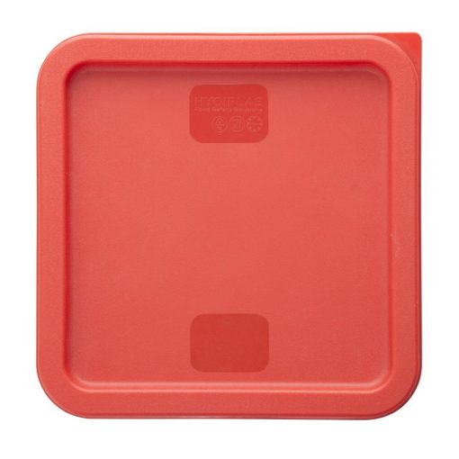 Hygiplas Square Food Storage Container Lid Red Medium (HY408)