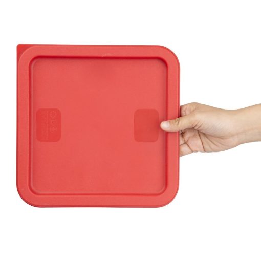 Hygiplas Square Food Storage Container Lid Red Medium (HY408)