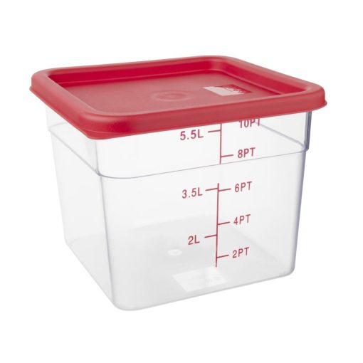 Hygiplas Square Food Storage Container Lid Red Medium (HY408)