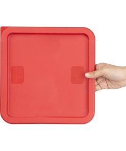 Hygiplas Square Food Storage Container Lid Red Large (HY409)