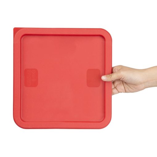 Hygiplas Square Food Storage Container Lid Red Large (HY409)