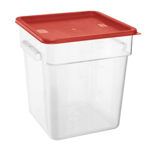 Hygiplas Square Food Storage Container Lid Red Large (HY409)