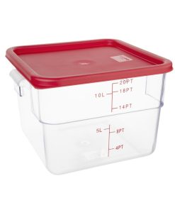 Hygiplas Square Food Storage Container Lid Red Large (HY409)