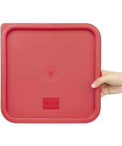 Hygiplas Square Food Storage Container Lid Red Large (HY409)