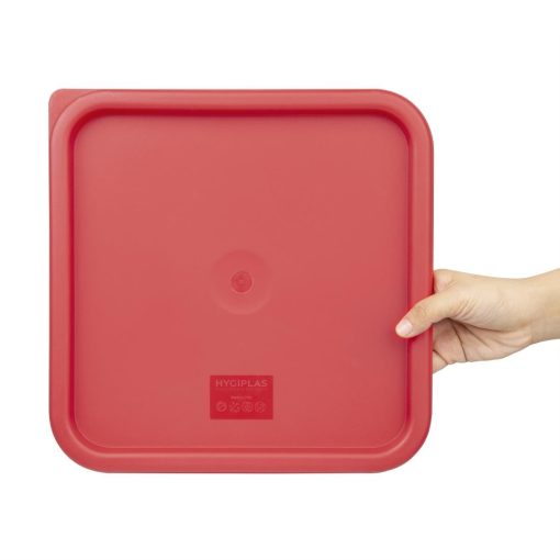 Hygiplas Square Food Storage Container Lid Red Large (HY409)