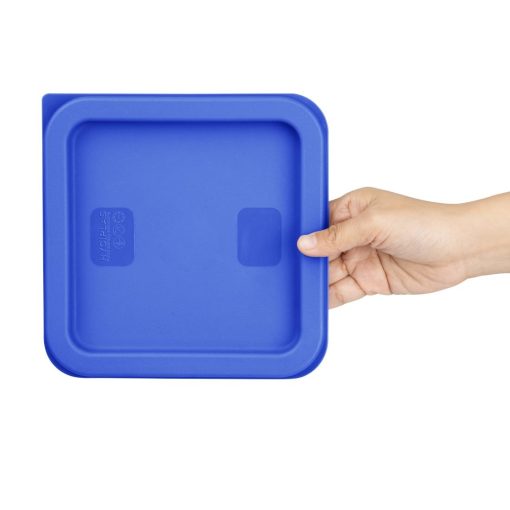 Hygiplas Square Food Storage Container Lid Blue Small (HY410)