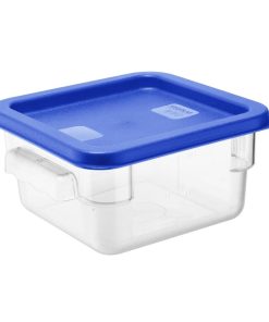 Hygiplas Square Food Storage Container Lid Blue Small (HY410)