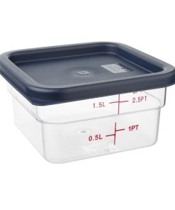 Hygiplas Square Food Storage Container Lid Blue Small (HY410)