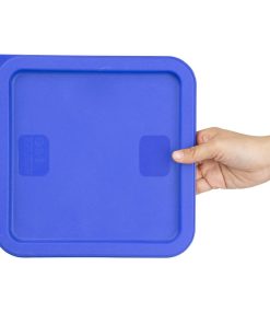 Hygiplas Square Food Storage Container Lid Blue Medium (HY411)