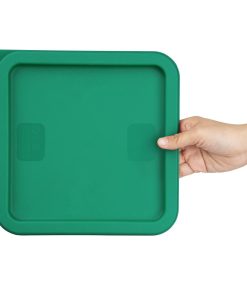 Hygiplas Square Food Storage Container Lid Green Medium (HY414)