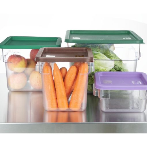 Hygiplas Square Food Storage Container Lid Green Medium (HY414)