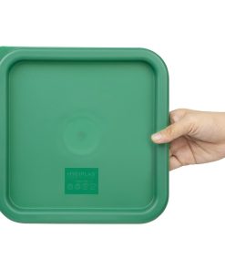 Hygiplas Square Food Storage Container Lid Green Medium (HY414)