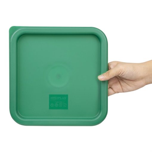 Hygiplas Square Food Storage Container Lid Green Medium (HY414)