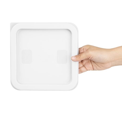 Hygiplas Square Food Storage Container Lid White Small (HY416)