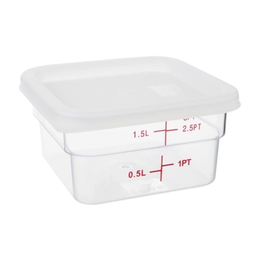 Hygiplas Square Food Storage Container Lid White Small (HY416)