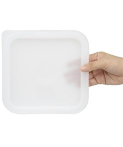 Hygiplas Square Food Storage Container Lid White Small (HY416)