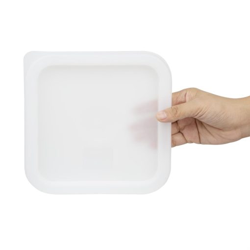 Hygiplas Square Food Storage Container Lid White Small (HY416)