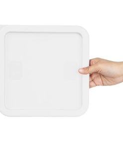 Hygiplas Square Food Storage Container Lid White Medium (HY417)