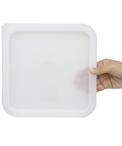 Hygiplas Square Food Storage Container Lid White Medium (HY417)