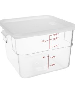 Hygiplas Square Food Storage Container Lid White Large (HY418)