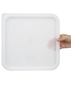 Hygiplas Square Food Storage Container Lid White Large (HY418)