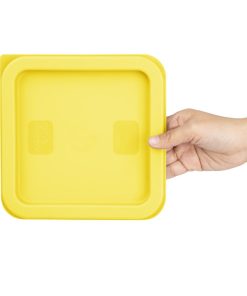 Hygiplas Square Food Storage Container Lid Yellow Small (HY419)