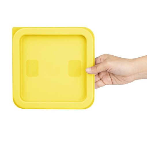 Hygiplas Square Food Storage Container Lid Yellow Small (HY419)