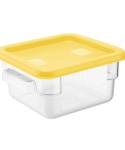 Hygiplas Square Food Storage Container Lid Yellow Small (HY419)