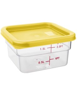 Hygiplas Square Food Storage Container Lid Yellow Small (HY419)